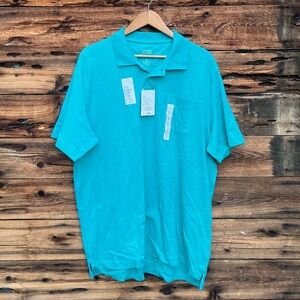 CROFT & BARROW | NWT Men's Turquoise Polo Shirt XL